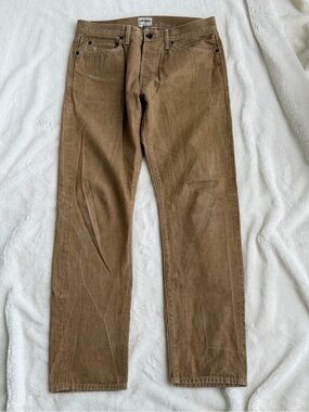 Todd Snyder Selvedge Jeans Mens 32x32 Khaki Tan Slim Fit 12.5oz Stretch 5 Pocket